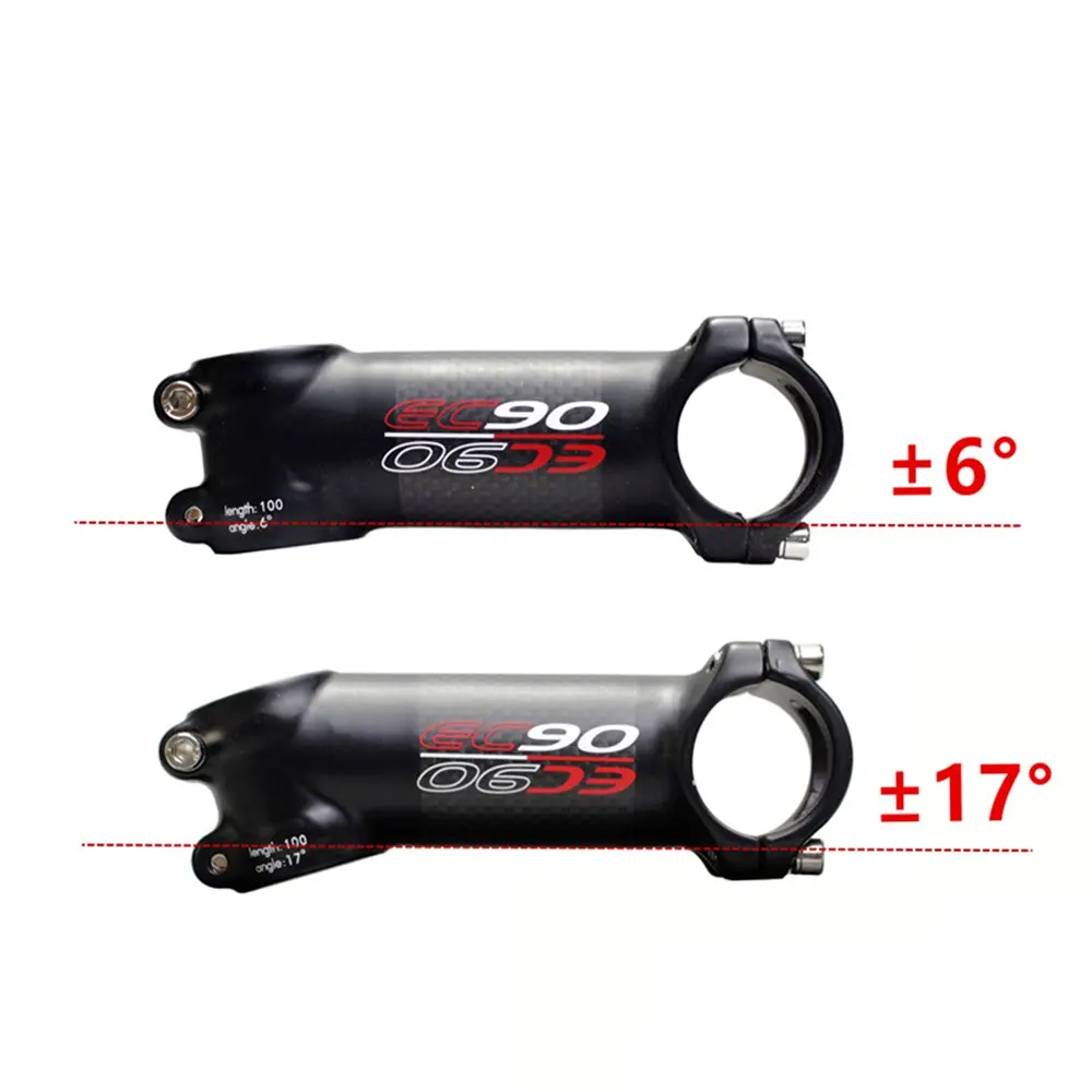 Ec90 New Aluminum Carbon Fiber Riser Rod Stem  28.6 31.8Mm 6Degree 17 Degree Carbon Fiber Bicycle Stem Carbon Handle