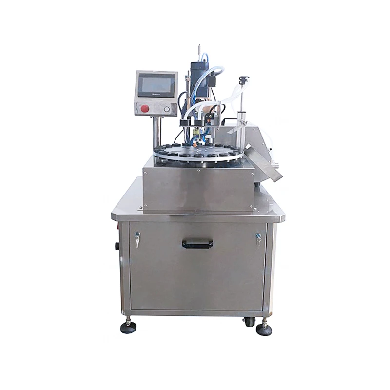 Rito Automatic Peristaltic Pump Desktop Monoblock Perfume Liquid Vial Roll-on Bottle Filling Capping Machine With Conveyor