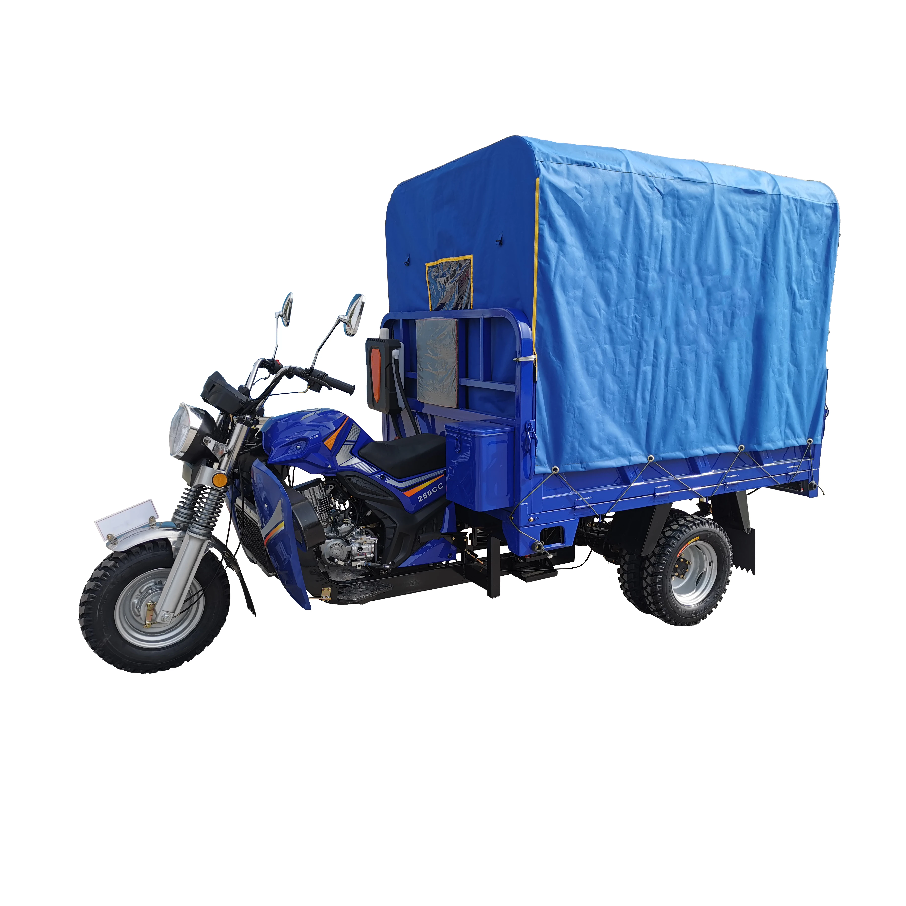 China ZHUFENG manufacture high quality three wheel five wheel roof tent gasoline motorcycles cargo motorized tricycle for sale