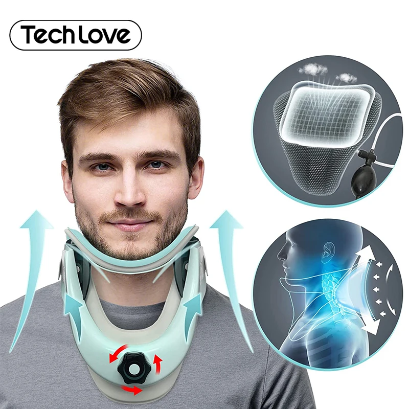 Tech Love 2024 ортопедическое устройство для облегчения боли портативный шейный воротник Шейное вытягивания шеи регулируемый бандаж