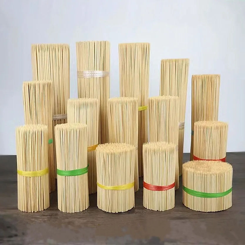 Food-Contacting Grade Eco-Friendly Hygienic High Quality Natural Bamboo Skewers for BBQ Food