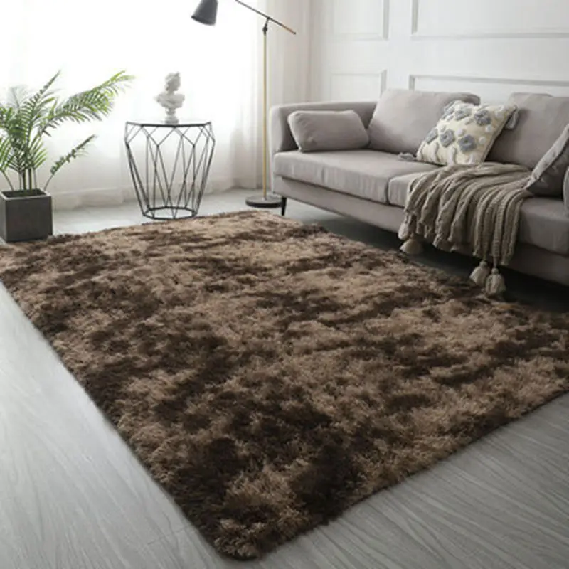 brown area nordic and woven rug shaggy carpet for bedroom