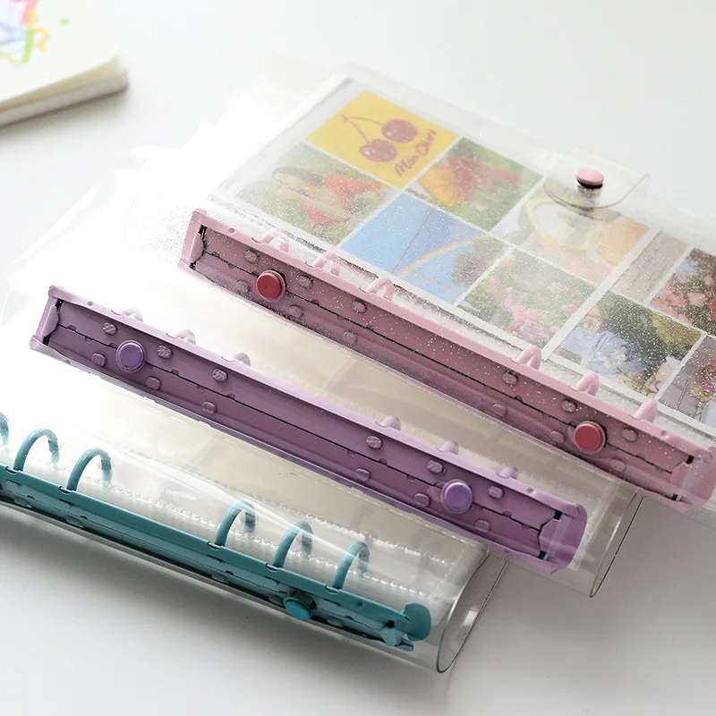 Colorful 6-Ring Binder Cover Refillable Notebook For Mini Instax Photocard Collection Photo Album