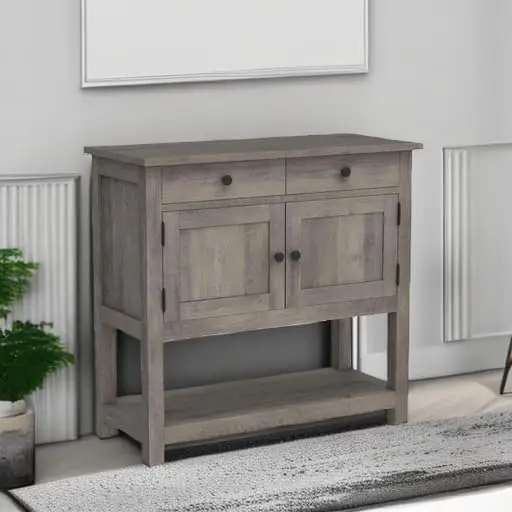 Farmhouse Console Table 2-Door Cabinet 2 Drawers Coffee Bar Entryway Storage Shelf Sofa Tables Buffet Sideboard Living Room