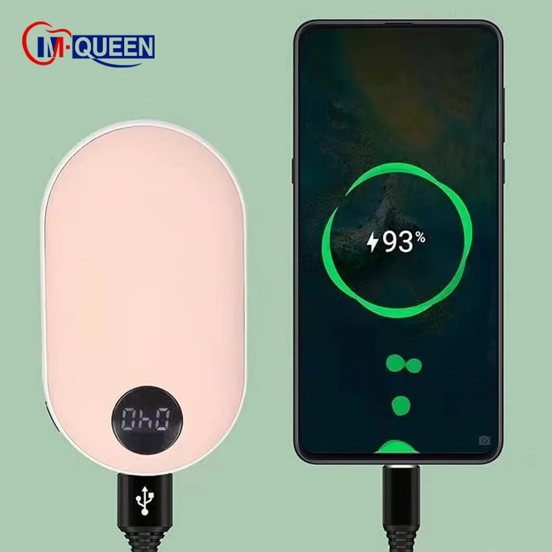 Hot Selling Mini Heater Size 5000mah Hand Warmer Power Bank With LED Digital Display Electric Rechargeable Hand Warmer For Phone