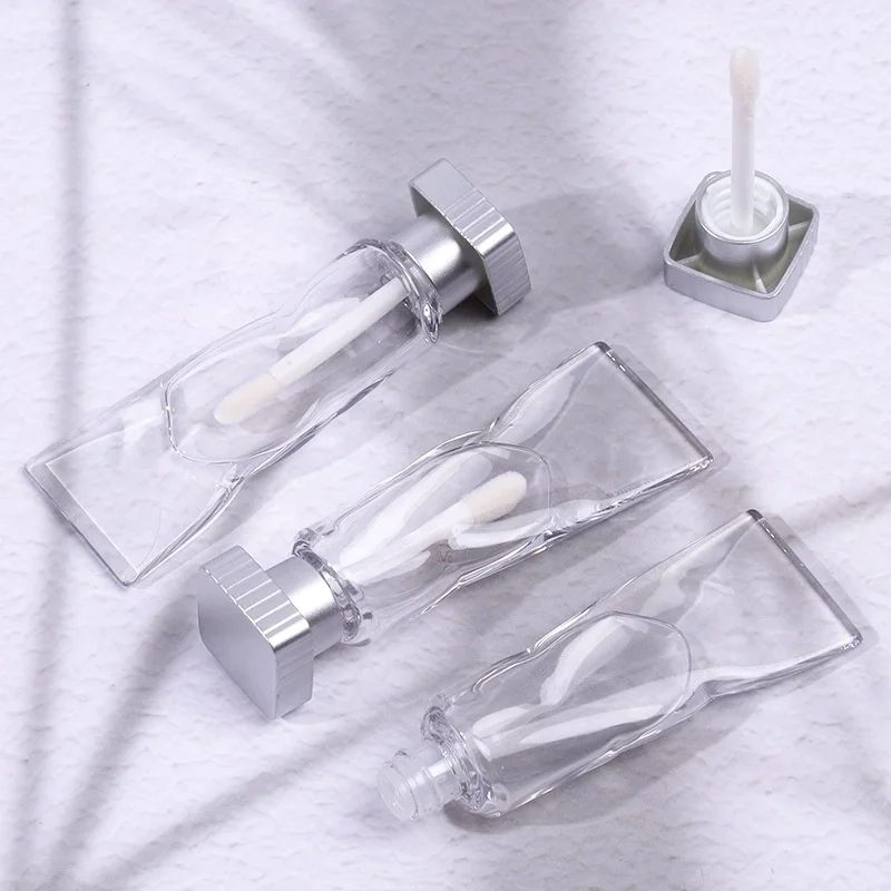 5ml transparent lip gloss empty tube flat lip gloss packaging empty bottle  Plastic packaging material for lipstick tubes