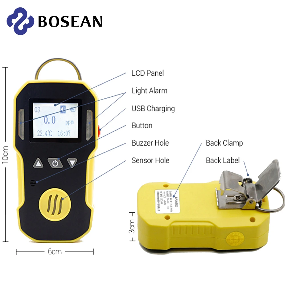 Factory price 130g single gas detector yellow biogas analyzer gas detector alarm