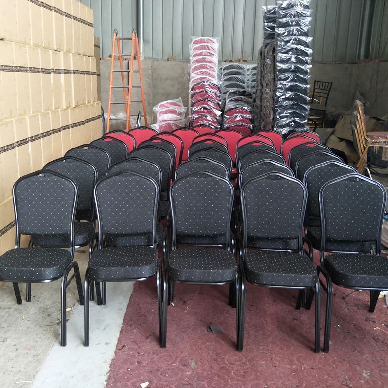 Hot Sale Cheap Free Sample Stackable Party Metal Aluminium Legs Fabric Seat Banquet Chairs