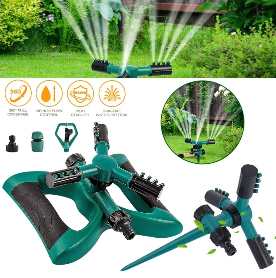 360 Degree Rotating Automatic Garden Water Sprinkler Irrigation Lawn Watering Sprinkler Irrigation