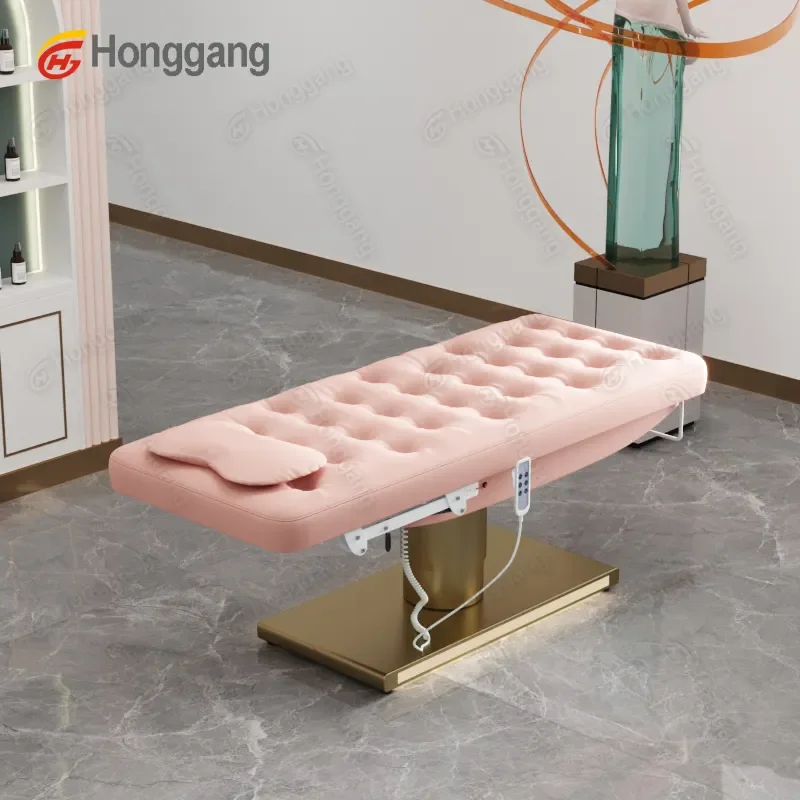 guangdong pink salon lashes massagebed portable recliner chair thai spa facial beauty eyelash electric massage table bed