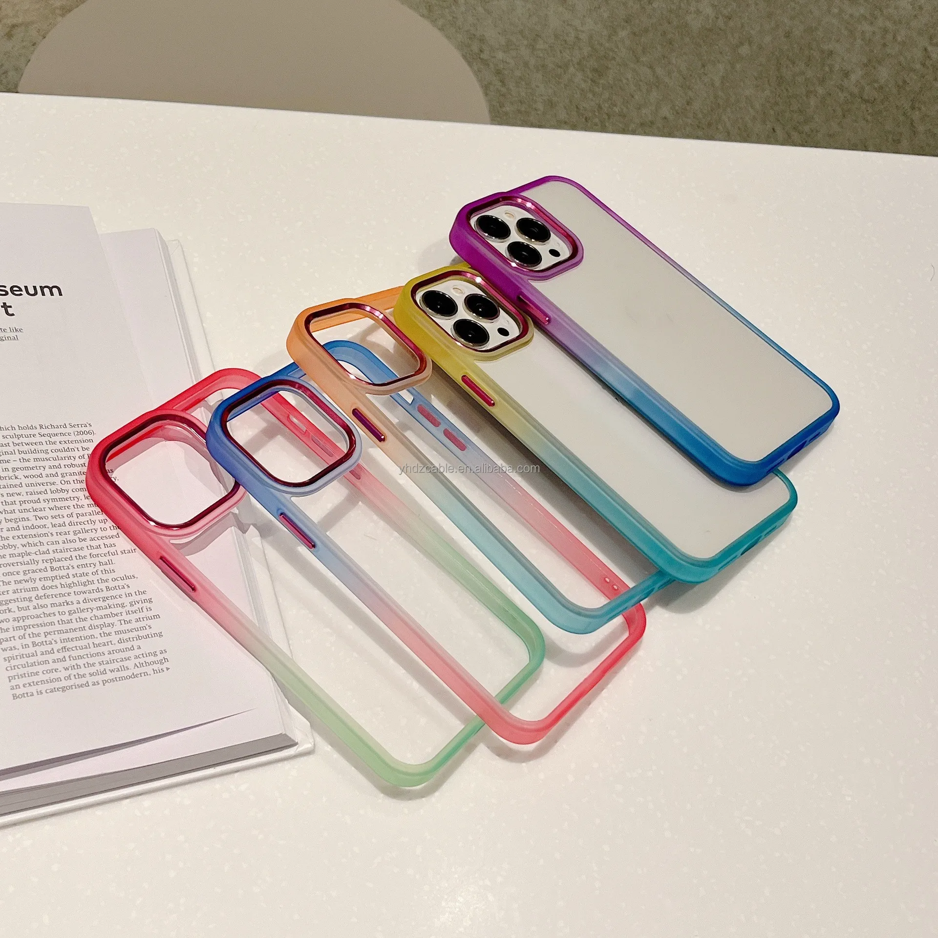2022 Luxury Back Cover Fashion Colorful Electroplated Camera Lens Design TPU+PC Anti-fall Phone Case For iPhone 13 13 Pro Max