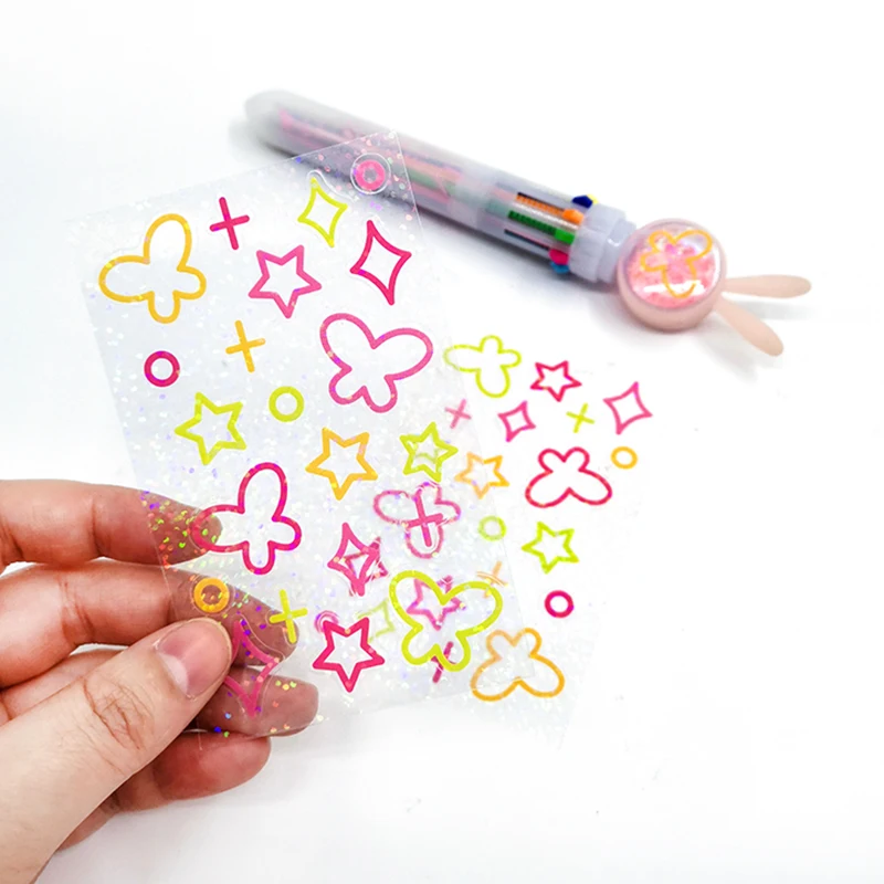 Custom Adhesive Colorful Vinyl Stickers Sheet Creative DIY Kiss Cut Stickers