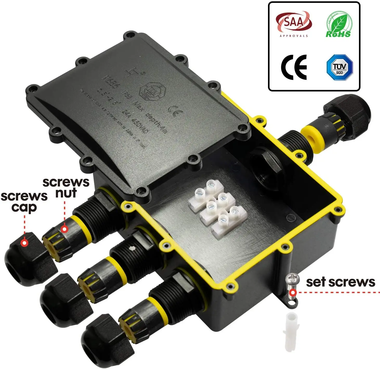 Greenway 1 в 3 out IP68 наружная водонепроницаемая распределительная коробка