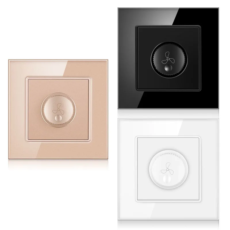 Tempered glass panel switches smart home wall speed control switch for fan