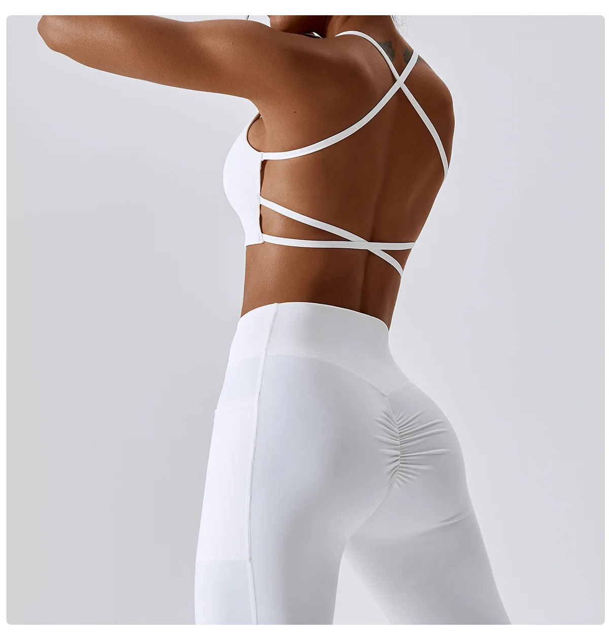 Custom Fashion Women Sets Training 2023 Scrunch V Waist Leggings Shorts Sweatshirt Sports Bra Gym Fitness Sets