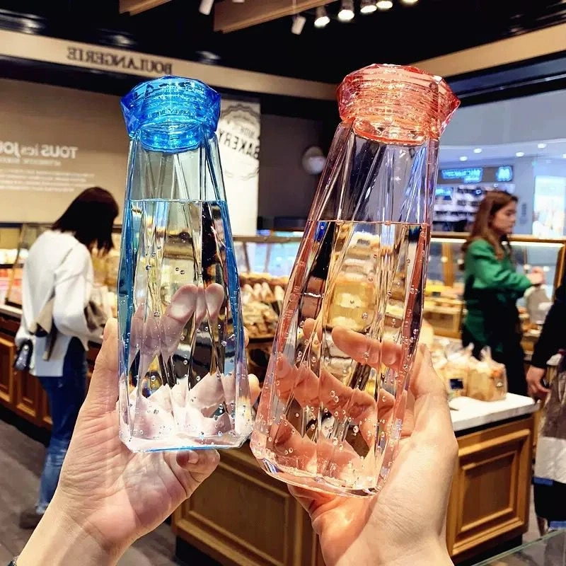 Crystal Infused Gem Water Bottle Wellness 500ml Glass Water Bottle Wholesale Coloured Stone Minimalist Glass Cup