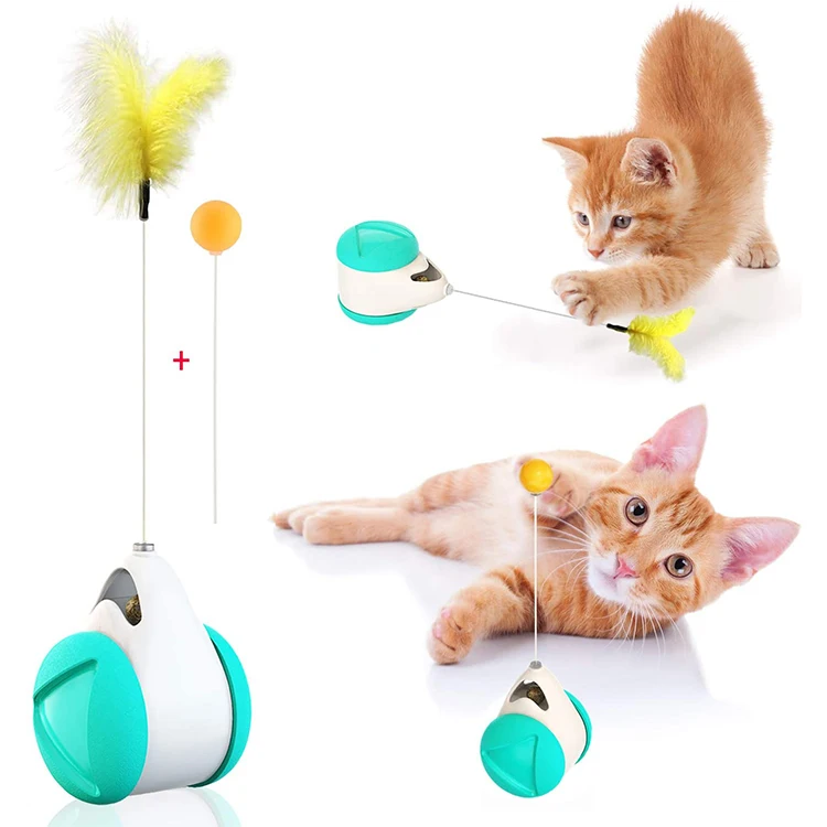 Leak Food Cat Toy Tumbler Rotating Balls Tease Kitten Training Agility Toys For Cats