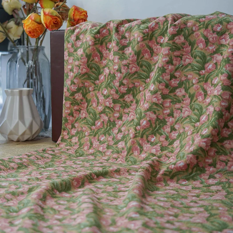 Wholesale make-to-order design print new style oil painting rose flowers digital printed fabric dress textile