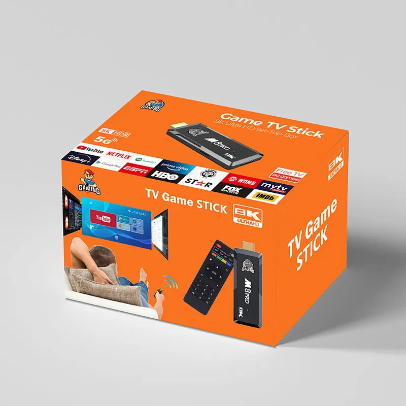 4K Game TV Stick M8 Pro Video Game Console 2.4G Wireless Controller Dual System Watch TV Play Games