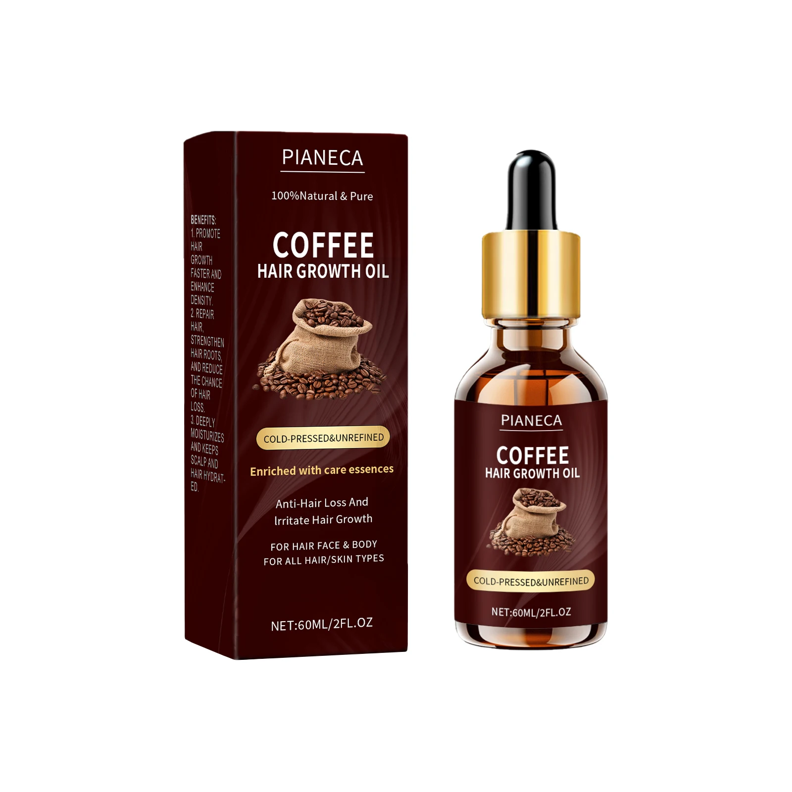 Private Label OEM/ODM 100% Natural Organic Coffee Men And Women Hair Treatment Growth Oil Coffee oil