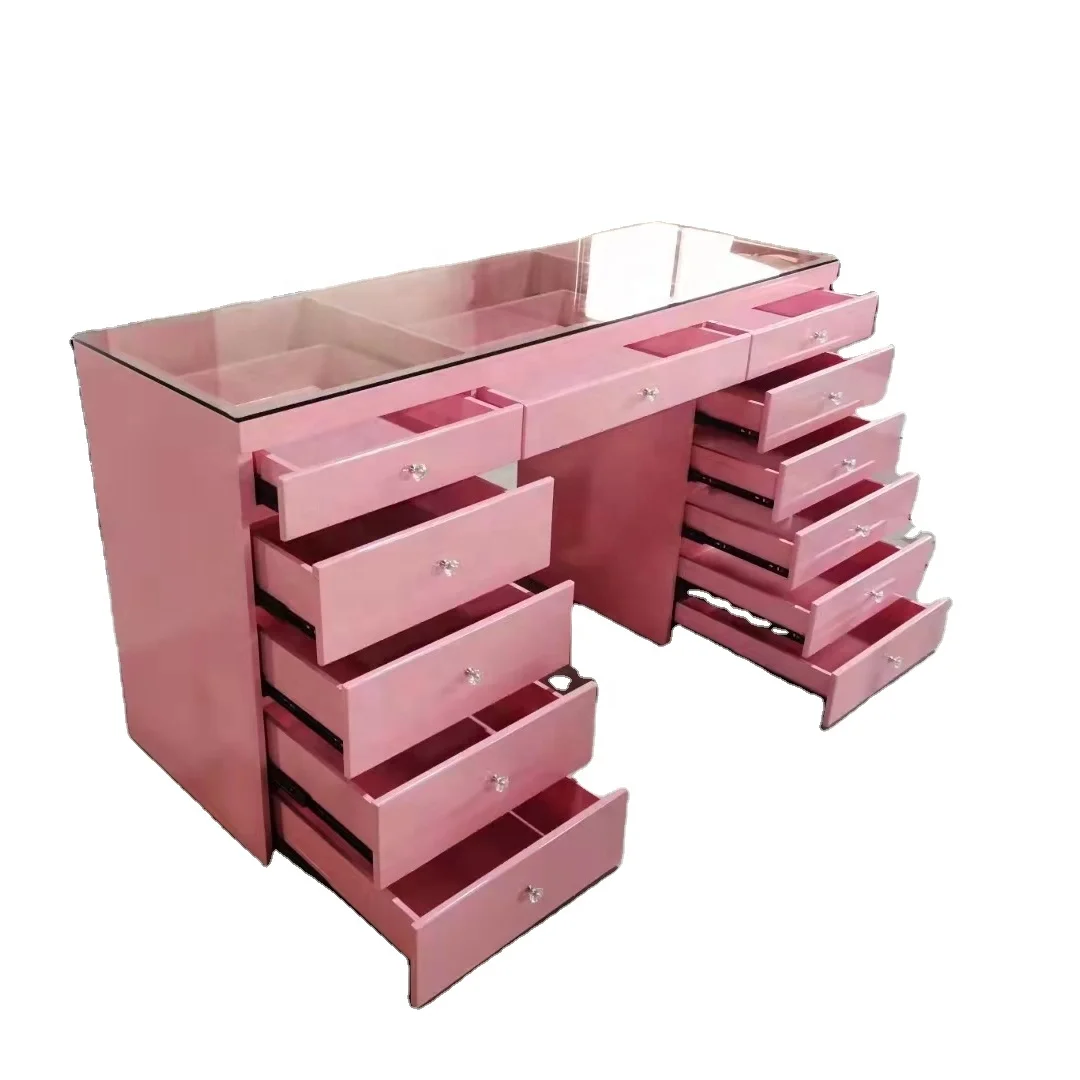 Factory directly sale OEM nail salon furniture nail table manicure table with marble top and dust collector