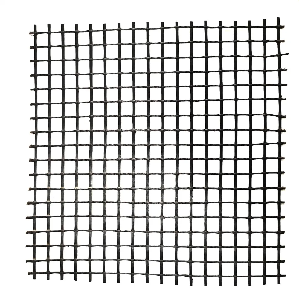 50-50kn/m high tensile fiberglass geogrid with bitumen coating or pvc