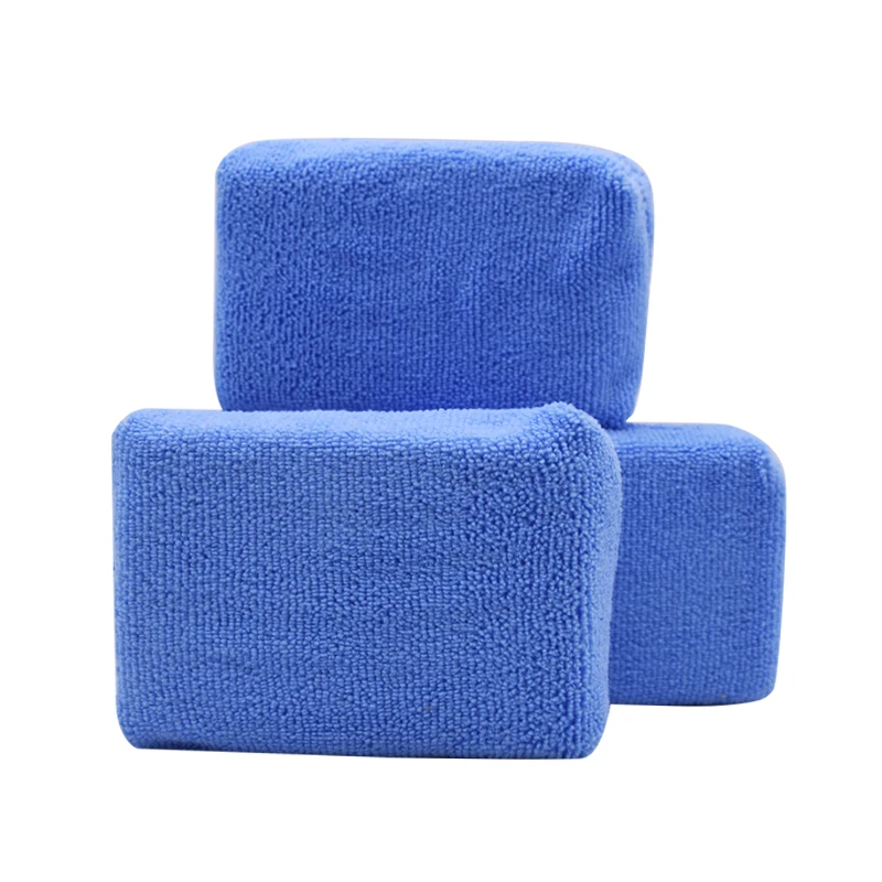 Wax Sponge Foam Pad Block Terry Microfiber Wax Applicator Sponge for Auto Detailing Polishing Buffing Cleaning