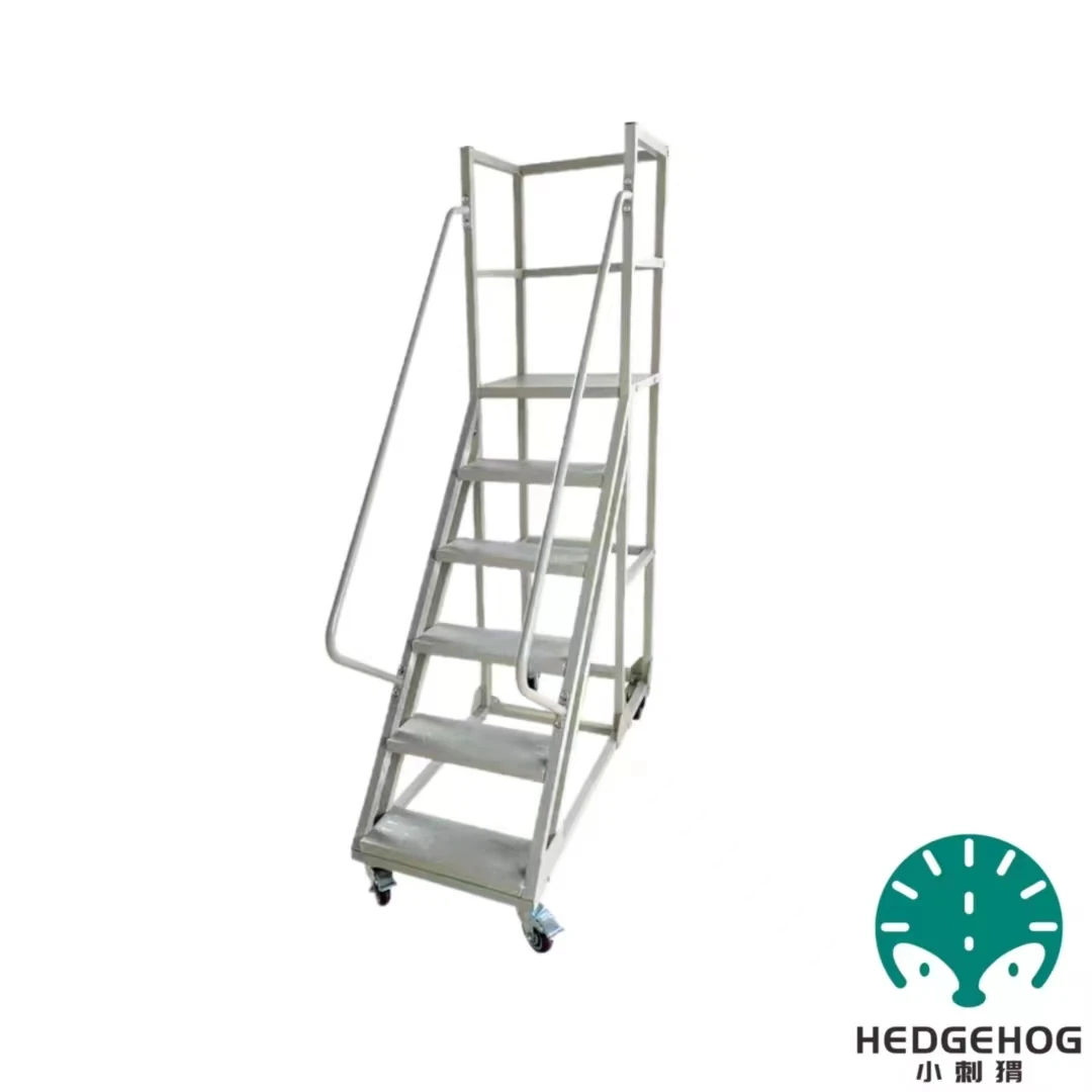 Workplace Climbing Safe Rolling Heavy Duty Steel 10 Steps Platform Ladder