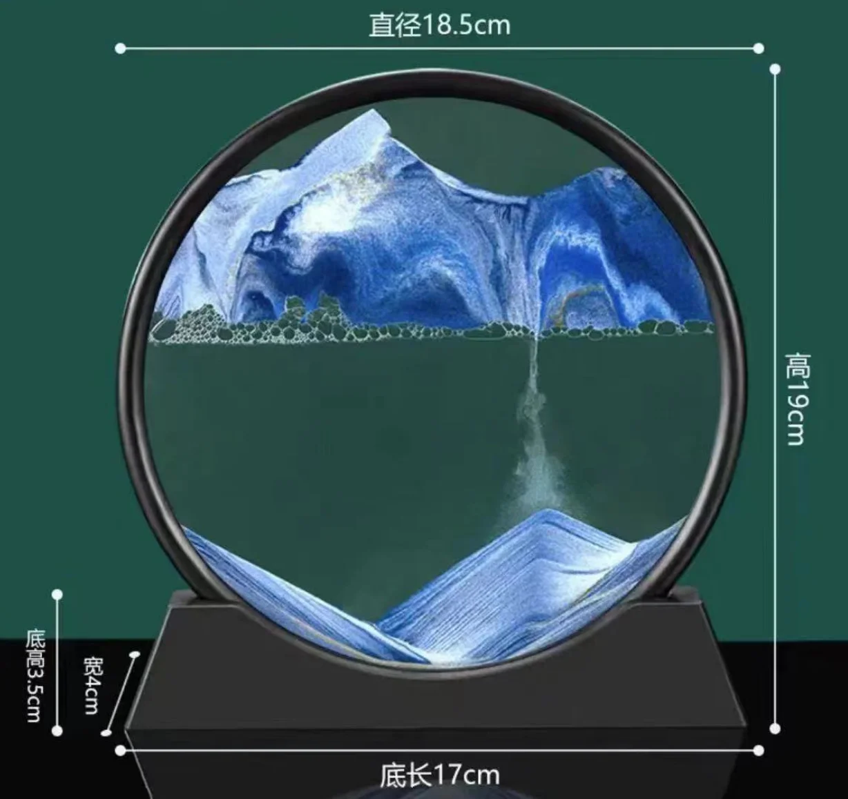 Rotating 3D Moving Sand Art Ornaments Round Liquid Hourglass Flowing Sand office Home Decoration Hourglass Timer Clock