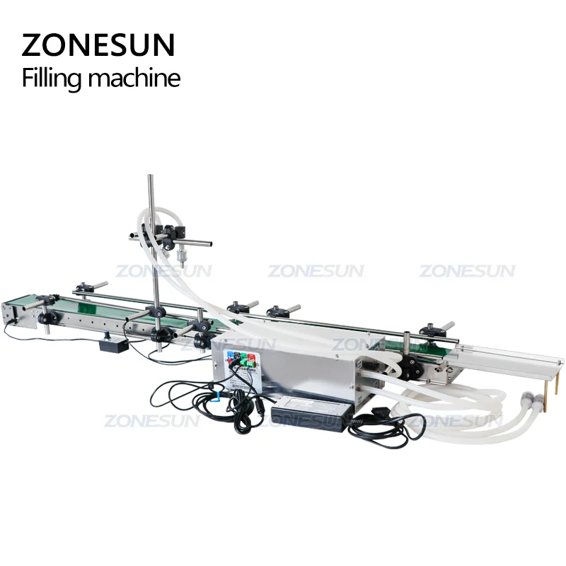 ZONESUN ZS-DPYT200L Double Head Diaphragm Pump Semi Automatic Milk Juice Small Bottles Liquid Filling Machine