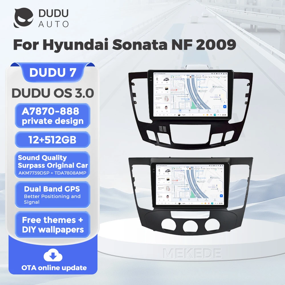 MEKEDE Android автомобильный радиоприемник gps dvd 2din android DUDU 2K сенсорный экран 12 + 512 ГБ система 7870 для Hyundai Sonata NF2009