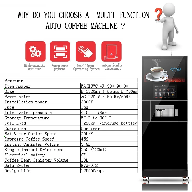 Commercial Coffee Vending machine with 27 Inch Capacitive Advertising Screen fresh coffee&tea machine hot and cold tea brewing