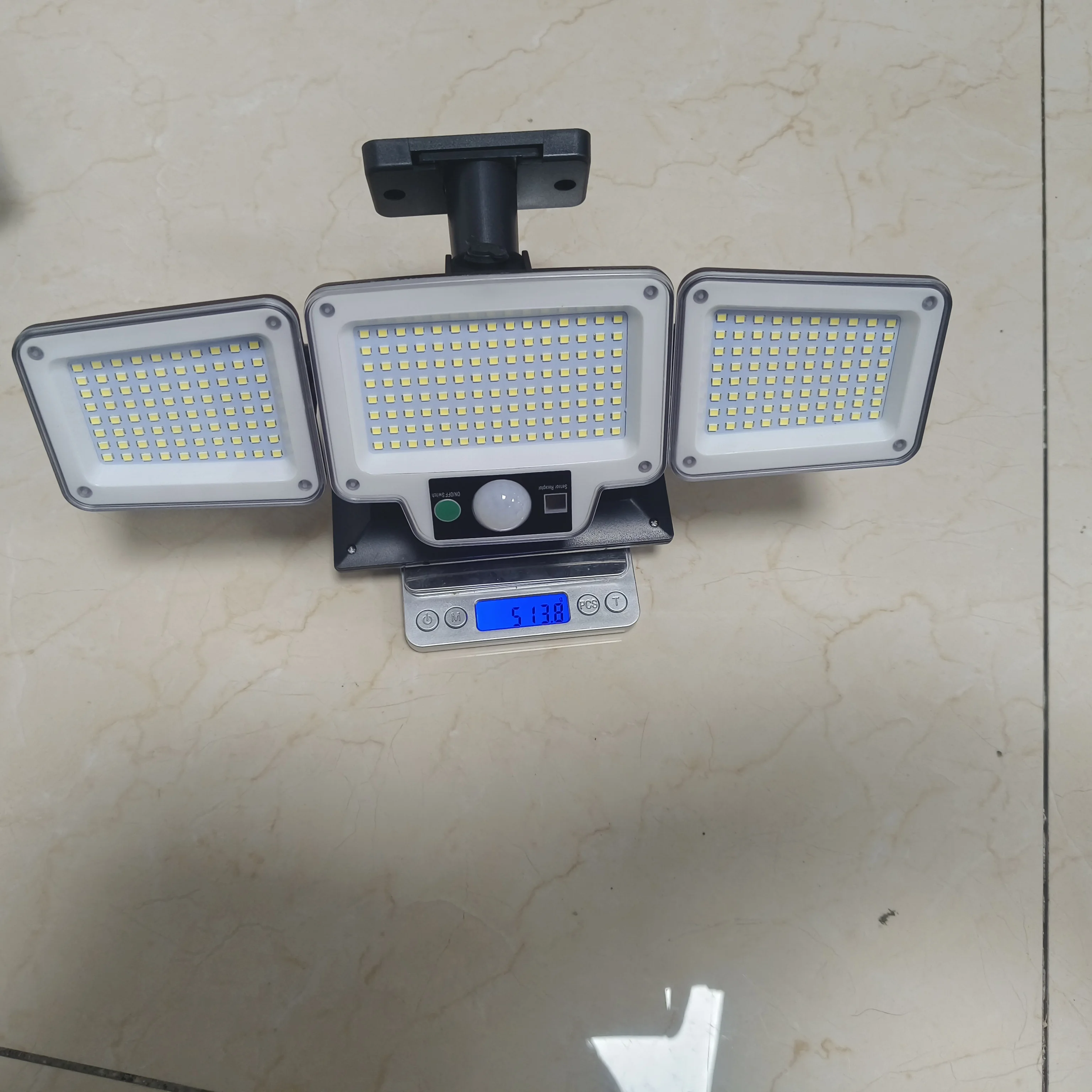 3 Heads 280 led 3 Lighting mode outdoor solar motion Sensor garden wall light waterproof street lamp with DC usb charging