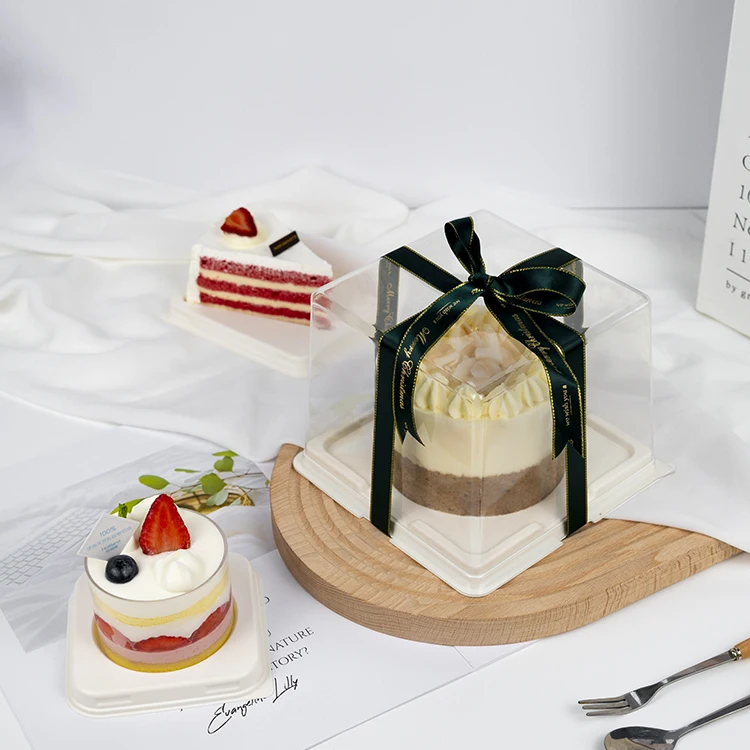 OEM ODM personalized decorative plastic cream wedding cheese cake box disposable container cake boxes for frozen cakes boxes