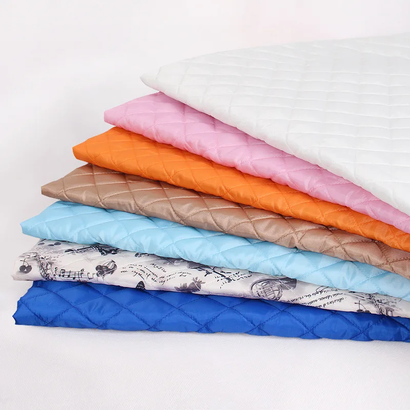 210T Waterproof Colorful Poly Cotton Winter Jacket Coat Lining Taffeta Quilted Fabric With Padding