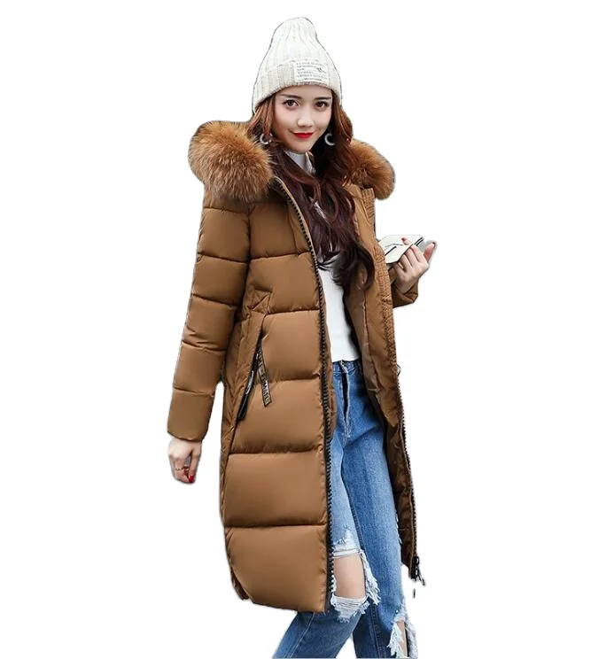 Winter Pink Woman 2020 Crop Puffer Coat Long Down Jacket