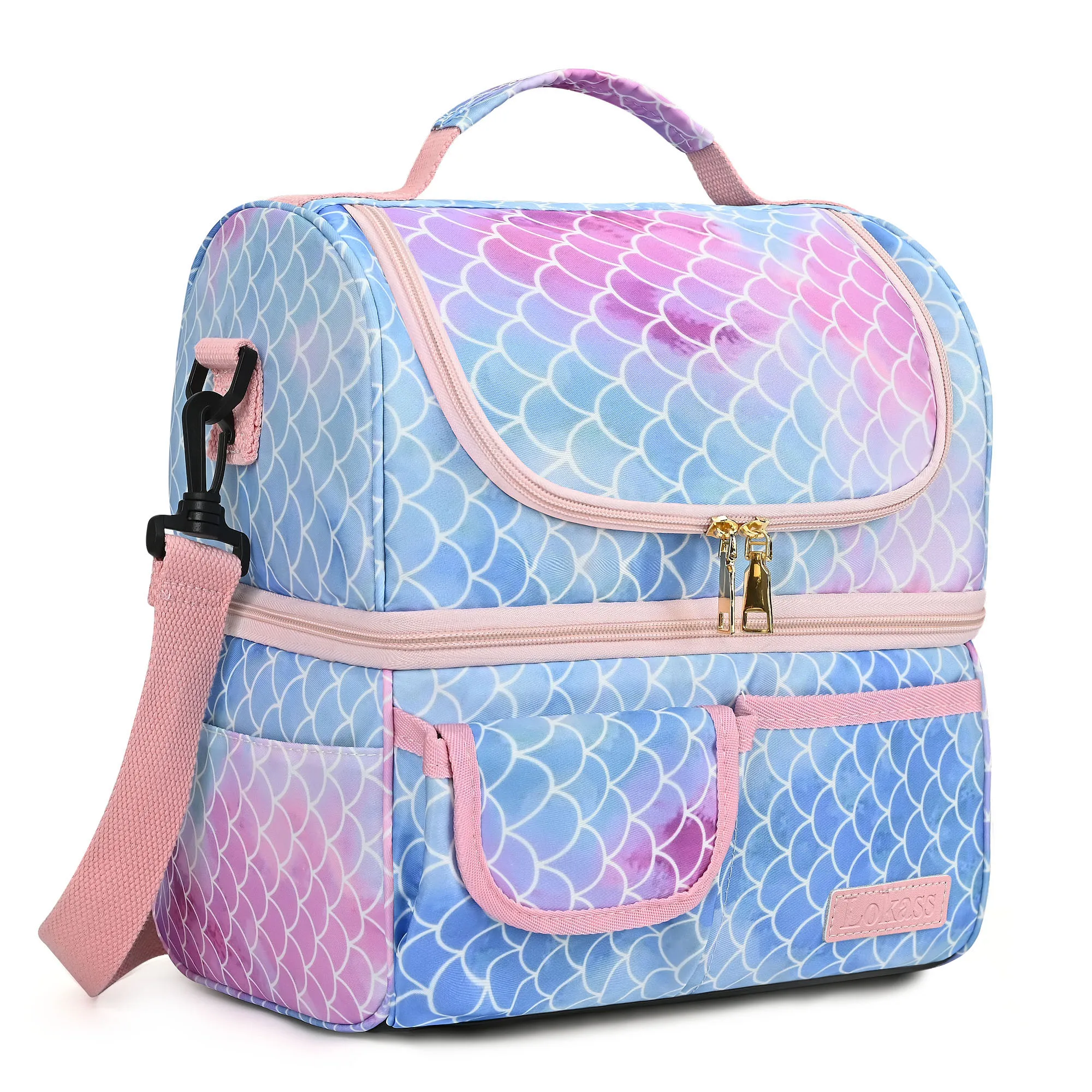 Lokass Free Sample Custom Picnic Cooler Bag Large Capacity Fashion Nylon Beer Fruit Insulation Waterproof Cooler Bag For Lunch