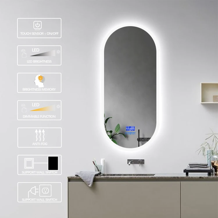 Modern  Makeup Dressing Vanity Table with Lighted Mirror decor live room mirror with time display