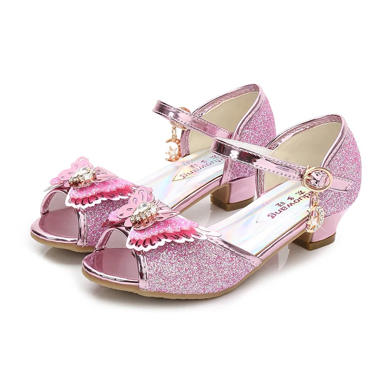ChouShan OEM Sandal Putri 2022 Summer New Fashion Fish Mouth Bow Crystal Girls Princess Shoes