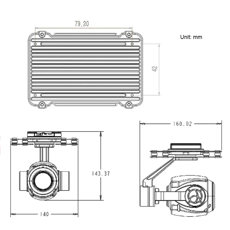 Foxtech SEEKER-20 AI-TR 20X Object Identification and Tracking Camera with 3-axis Gimbal For UAV VTOL Multicopter