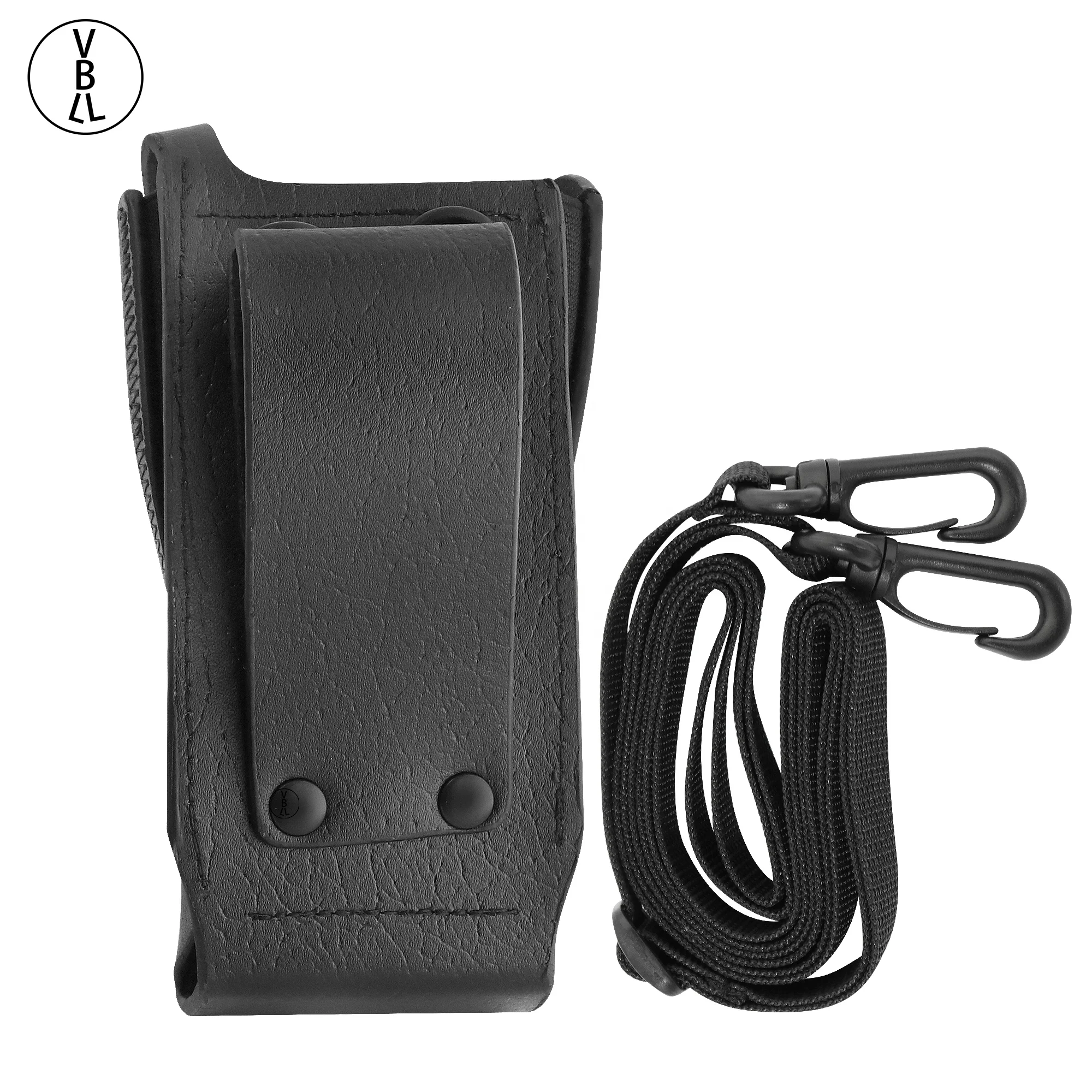 Hard Leather Carry Case W/ Fixed Belt Loop Compatible With MOTOROLA XPR7550 XPR7580