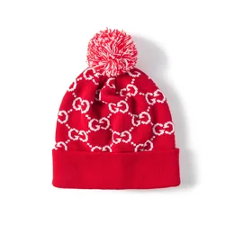 Wholesale Embroidery Logo Pompoms Hat Custom Knitted Beanie Hat for Winter