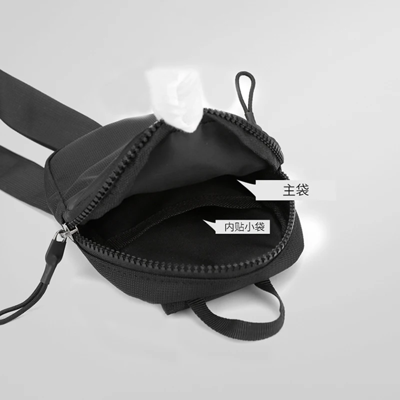 New Multifunction Quality Zipper Small Black Sling Crossbody Shoulder Phone Bag Men Chest Bag Custom Logo