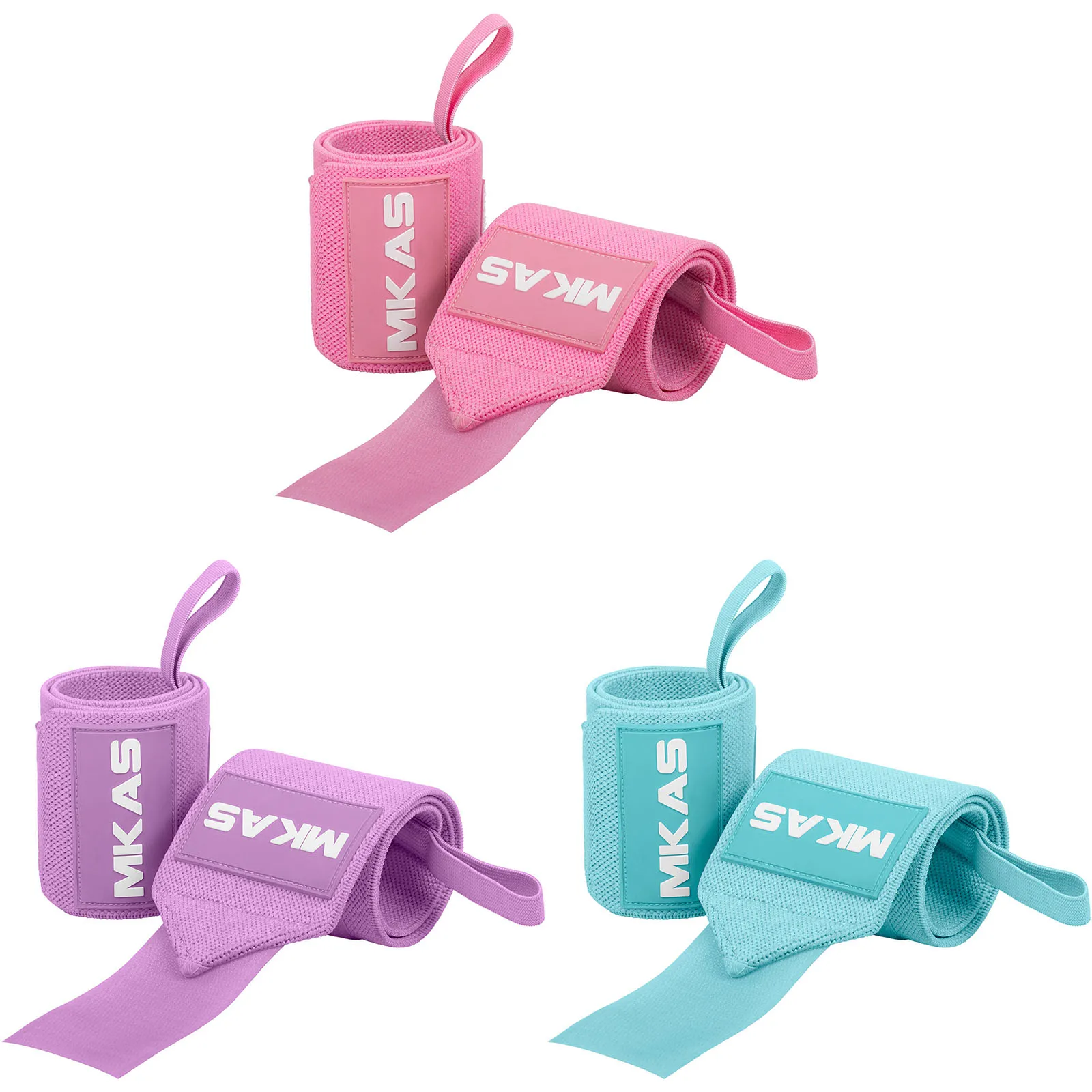 MKAS Women Fitness Custom Sports Elastic Stretchy Weight Lifting Wrist Support Wrap Band Weightlifting Gym Wrist wraps