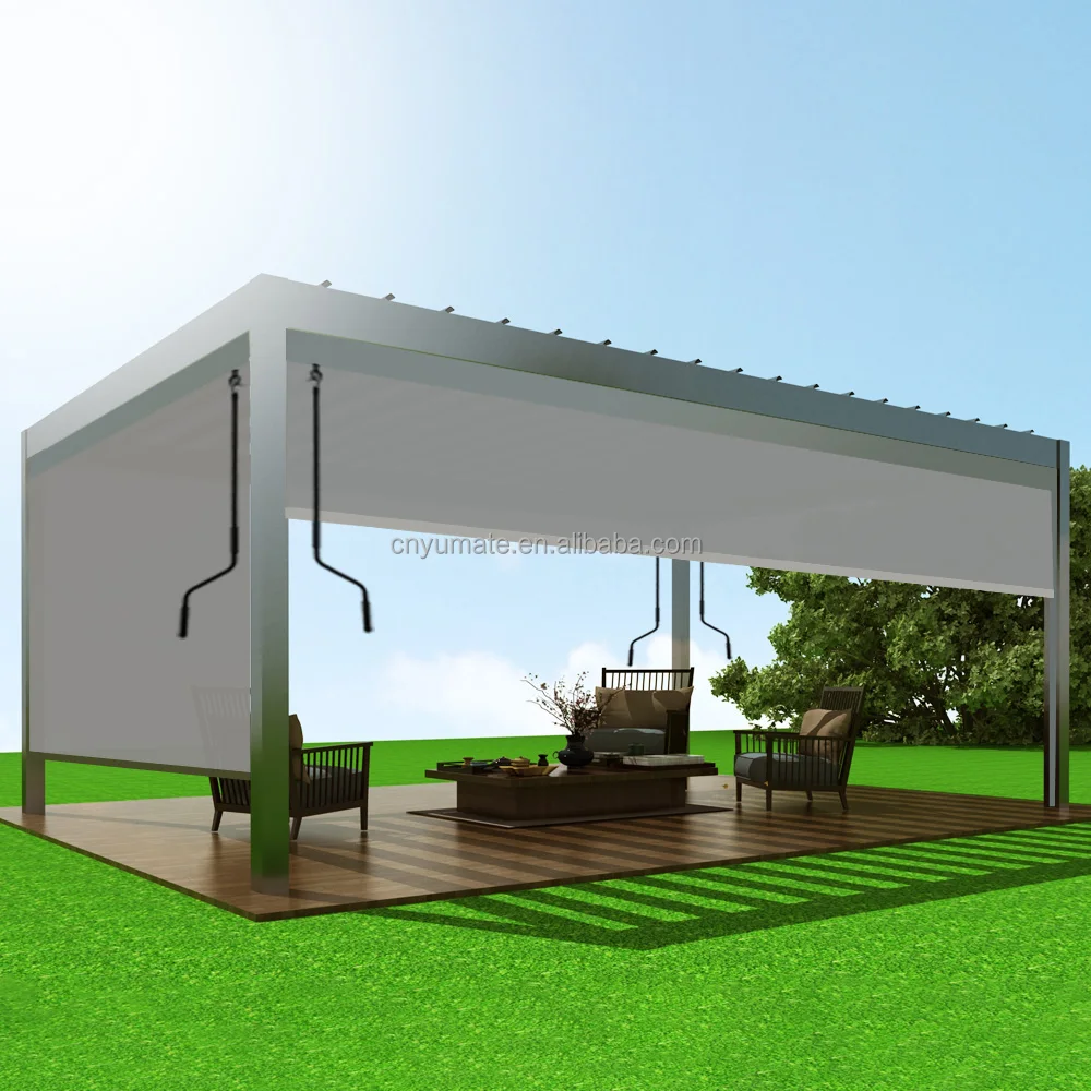 Factory Louver Roof Retractable Pergola Aluminium Manuel Pergola With Gazebo