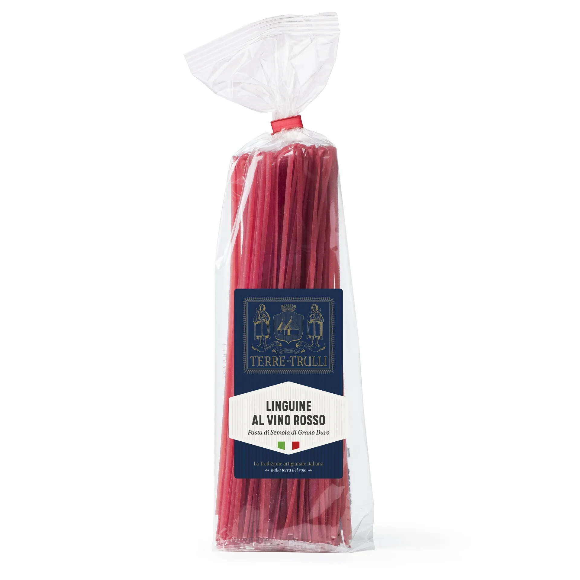 Premium Quality Long shaped Slow-dried italian Pasta - Linguine with Red Wine - Cooking time 7 min, 250g package