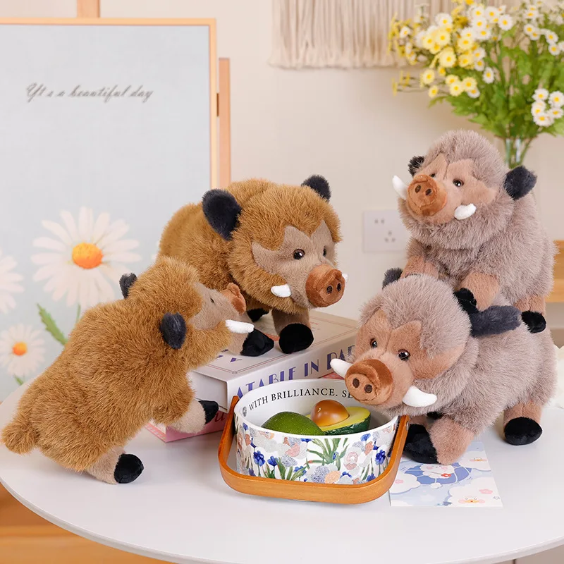 Wholesale Simulation Bison Plush Stuffed Toy Popular Ugly Cute Stuffed Animal Doll Wild boar Plush Toy