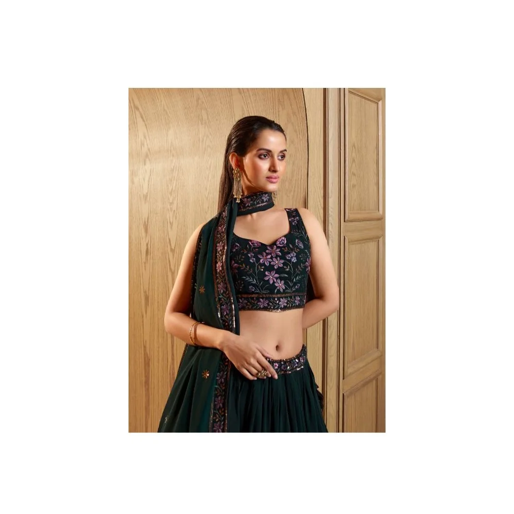 Новинка эксклюзивная вышитая полувышитая Женская коллекция Lehenga Choli индийская одежда свадебное платье на экспорт