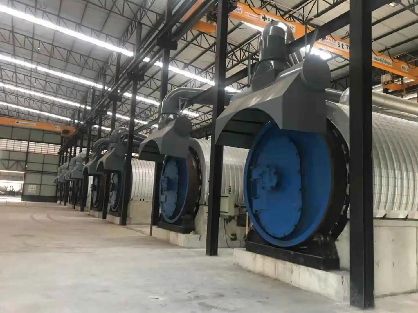 Waste tire pyrolysis plant to furnace oil