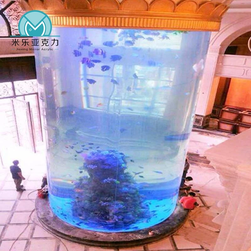 Custom design new premium popular circular tube acrylic fish tank artificial jellyfish